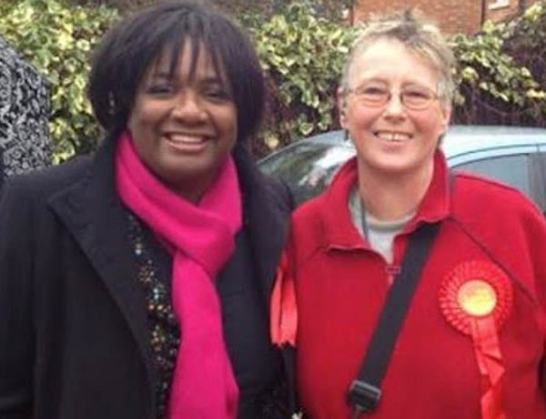 Nazi supporting jailbird turned Milton Keynes Labour Party councillor Margaret Burke pictured with fellow hypocrite Diane Abbott MP