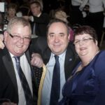 BIGGEST EURO LOTTERY WINNERS EVER, COLIN AND CHRIS WEIR FROM LARGS, AYRSHIRE, WHO DONATED ONE MILLION POUNDS TO THE SNP’S INDEPENDENCE CAMPAIGN, ARE GREETED BY FIRST MINISTER ALEX SALMOND,  ATTENDING THE INDEPENCE MAGAZINE, NATIONAL ST ANDREWS DAY DINNER,