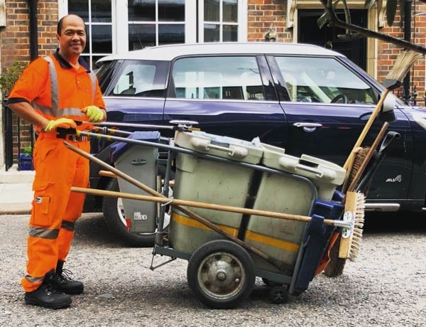 The Cheery Street Sweeper – Knightsbridge’s cheeriest street sweeper is a joy to behold. He is quite the contrast to the Royal Borough of K&C’s incompetent, avaricious councillors.