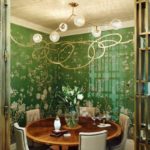 The-opulently-decorated-dining-room-features-Chinese-silk-wallpaper-1