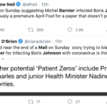 A Double Fail – Mail on Sunday blame Barnier for BoJo’s coronavirus – ‘The Mail on Sunday’ went far too far in attempting to blame Michel Barnier for Boris Johnson getting coronavirus and the Chinese for virtually everything else. Sunday 29th March 2020.