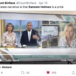 Moron of the Moment – 5G fool Eamonn Holmes – Multi-millionaire 5G conspiracy theorist Eamonn Holmes deserves condemnation for inviting a scion to a billion pound fortune on to ‘This Morning’ to discuss COVID-19 instead of war hero Captain Tom Moore who has raised £4 million for the NHS.