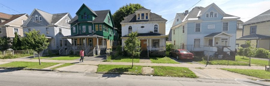 A Hair of the Dog of a House – £744 for detached house at 214 Colvin Street East, Brighton, Southside Syracuse, New York State, NY 13205, United States of America through Greater Syracuse Land Bank – Detached Edwardian house in New York State for sale for just £744 or 8,400% less than it cost to build in 1906; it is in the place of Tom Cruise’s birth and was home to a famous German police dog in the 1920s.