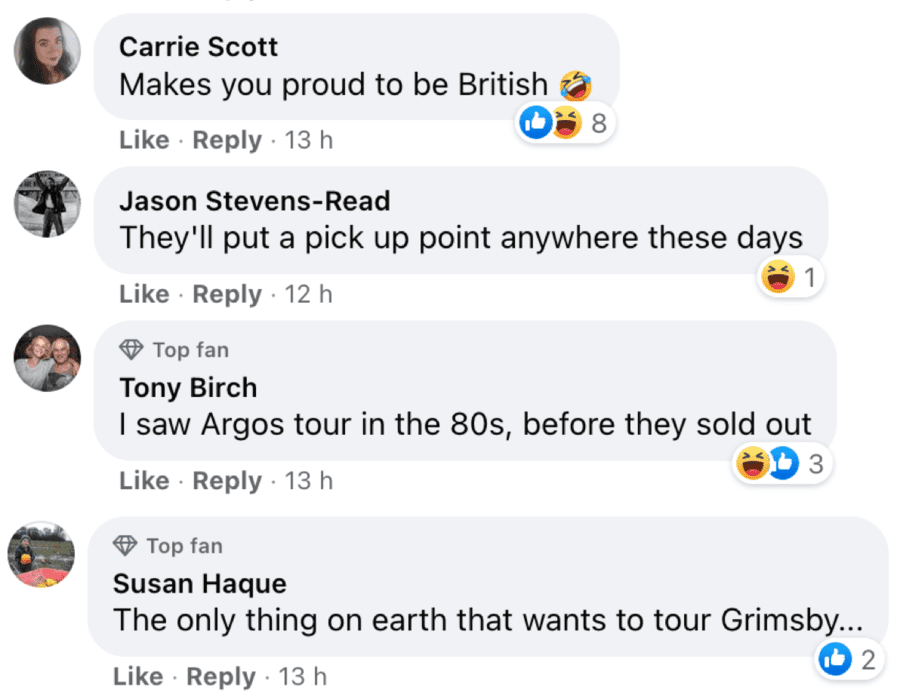 Hero of the Hour – Andy from Argos – Argos sign on Grimsby house – Grimsby resident takes with good humour someone attaching an Argos sign to his house whilst journalist reporting story of it goes all Miss Marple. Facebook group Angry People in Local Newspapers, GrimsbyLive.