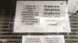 A Chelsea Essential – The Chelsea Corner protests against Lockup 3.0 – Management of Fulham Road Italian The Chelsea Corner share their anger at the British government with protest posters against Lockup 3.0 and restaurants being branded “non-essential.” The Cheslea Corner, 451 Fulham Road, London, SW10 9UZ.