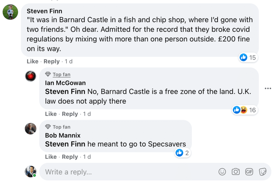 Pensioners’ Portion Palaver 2021 – Serial complainer Tony Kelly – Angry magnifying glass carrying pensioner Tony Crook complains about “pensioners’ portions” of fish and chips being “obnoxious” in Barnard Castle – the land of Dominic Cummings’ famous eye test outing in 2020.