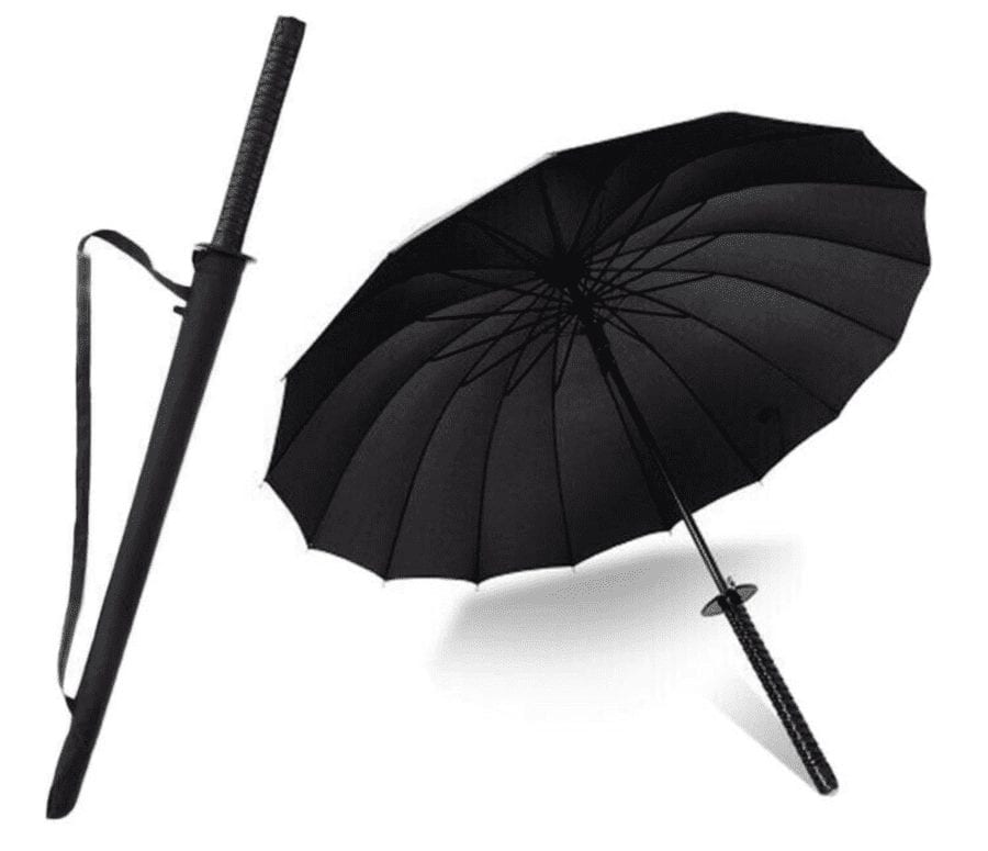 A Brolly Wally 2021 – Samurai sword handled umbrella causes havoc – “Britain’s most troublesome brolly” goes to auction on eBay after its wally owner Mike Devlin nearly gets shot by armed police whilst carrying it.