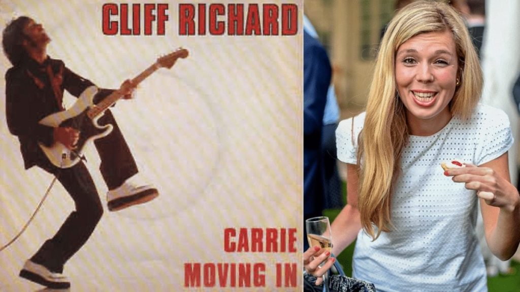 Creepy Cliff & Costly Carrie 2021 – Cliff Richard & Carrie Symonds – Will wine chucking Boris Johnson baby mama Carrie Symonds go the same way as the ‘Carrie’ of creepy crooner Sir Cliff Richard’s 1980s song?