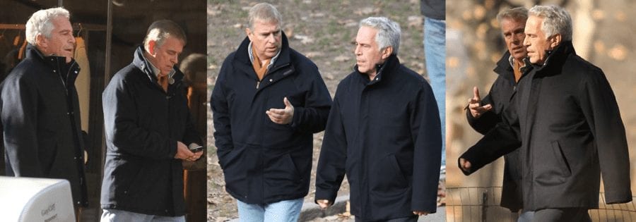 Prince Andrew and Jeffrey Epstein in matching coats in New York in 2010 - Creepy