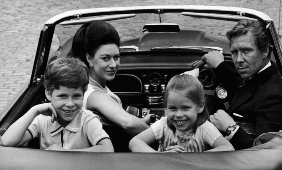 Phone Home - Anthony Armstrong-Jones, 1st Earl of Snowdon in the car seat with his then wife, Princess Margaret, and children David Armstrong-Jones, Viscount Linley and Lady Sarah Armstrong-Jones (later Lady Sarah Chatto).
