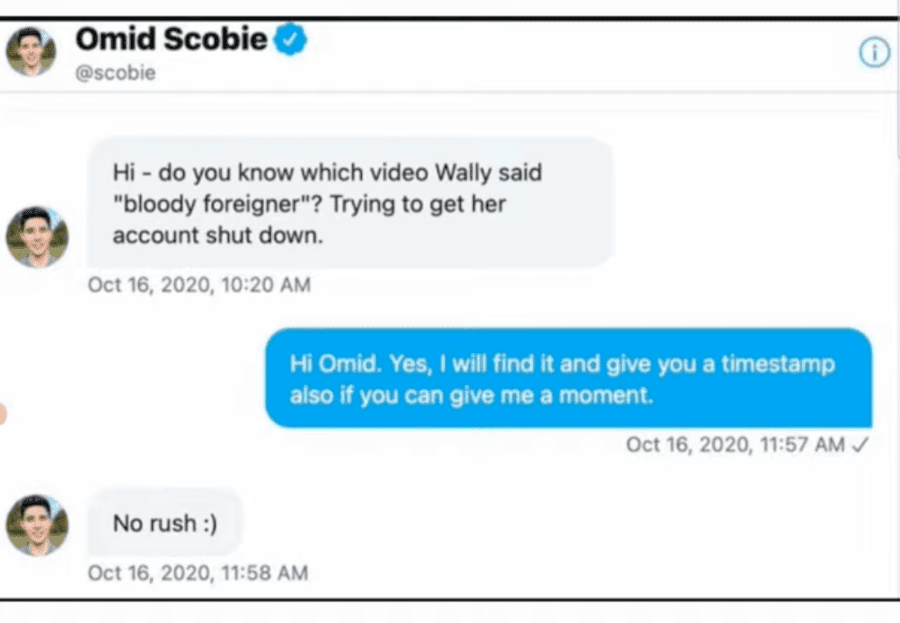 Omid Scobie tries to get Yankee Wally shut down