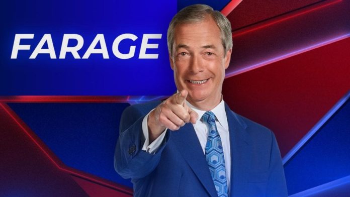 Nigel Farage rat on a sinking ship GB News