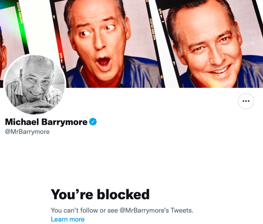 Michael Barrymore Twitter blocking