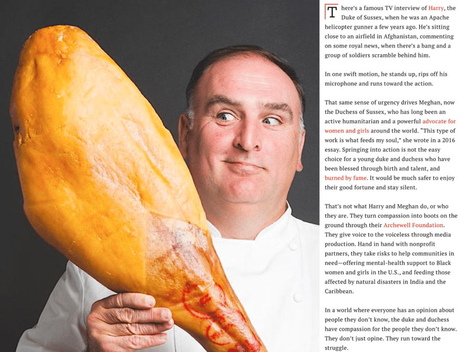 José Andrés Time Out Duke and Duchess of Sussex
