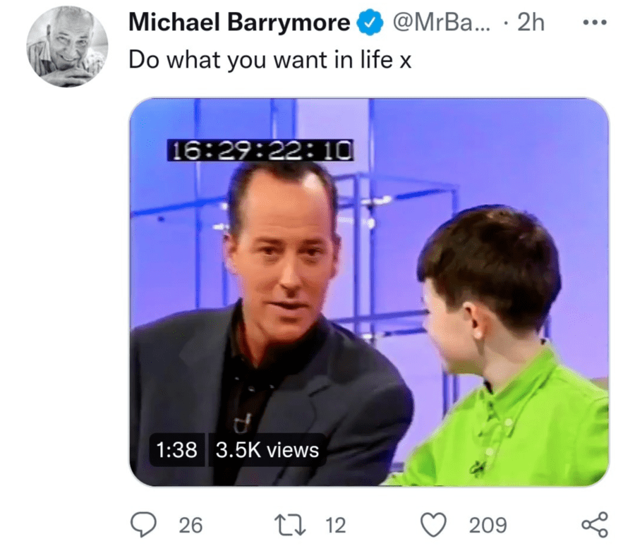 Michael Barrymore offensive tweet
