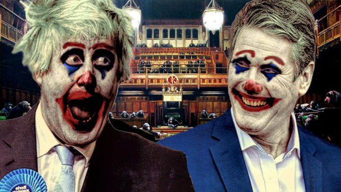 Clowning Around Boris Johnson Sir Keir Starmer