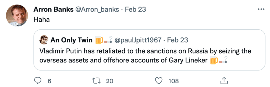 Arron Banks tweet 1