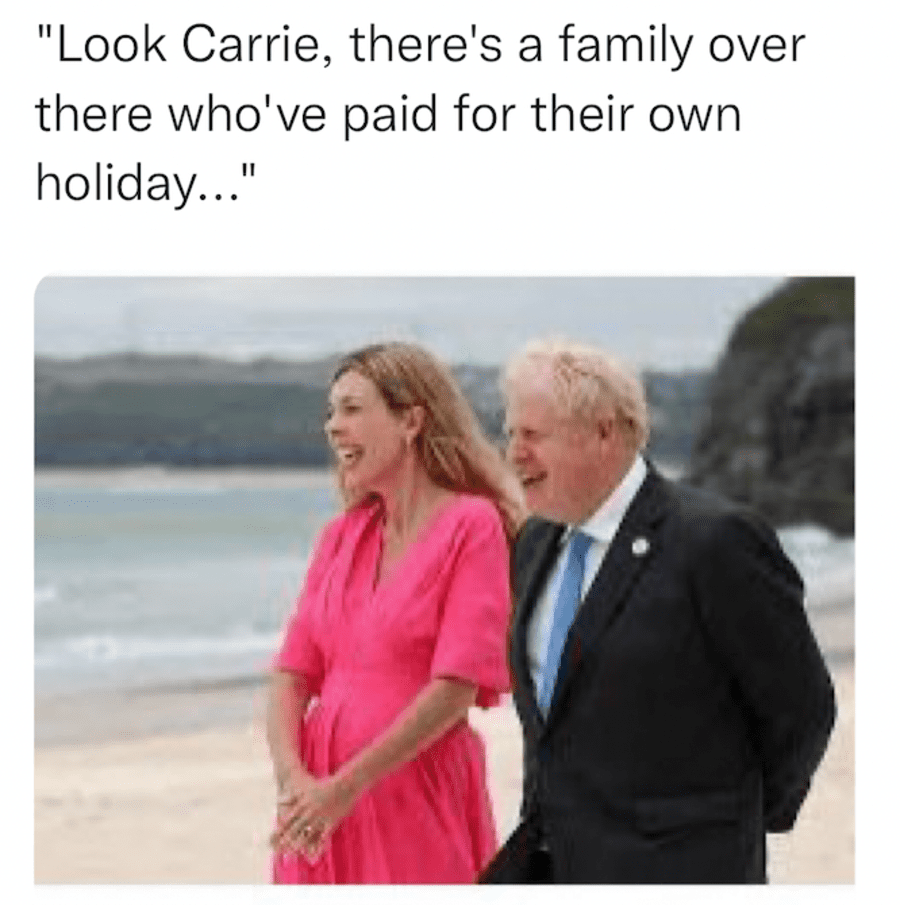 The arrogance of Boris Johnson and the former Carrie Symonds has widely been mocked online. That they continue to think the ‘Court of Carrie’ can carry on regardless simply shows how out of touch they are with reality. It is time for this dodgy duo to take a holiday; a permanent holiday far, far away from 10 Downing Street.