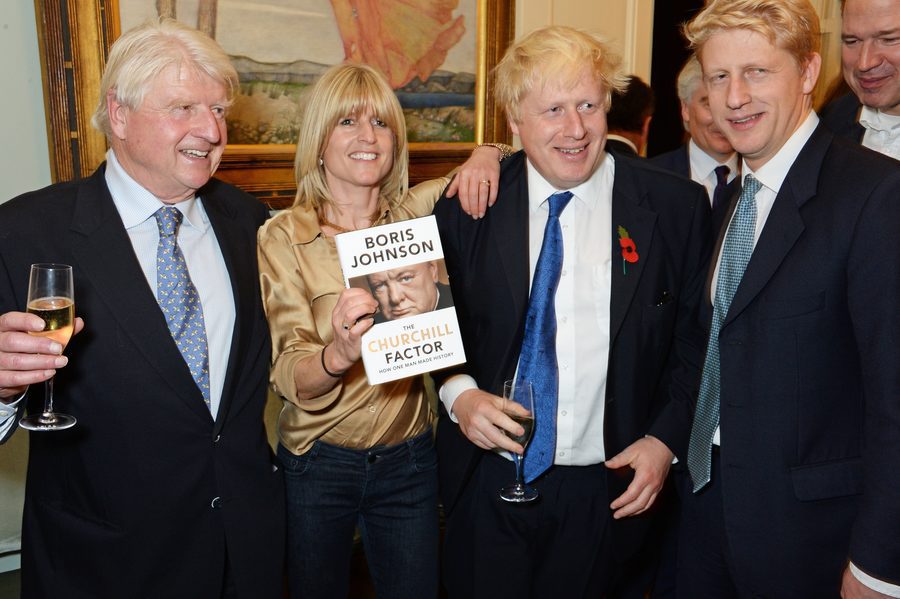Boris Johnson with Stanley Johnson Rachel Johnson and Jo Johnson