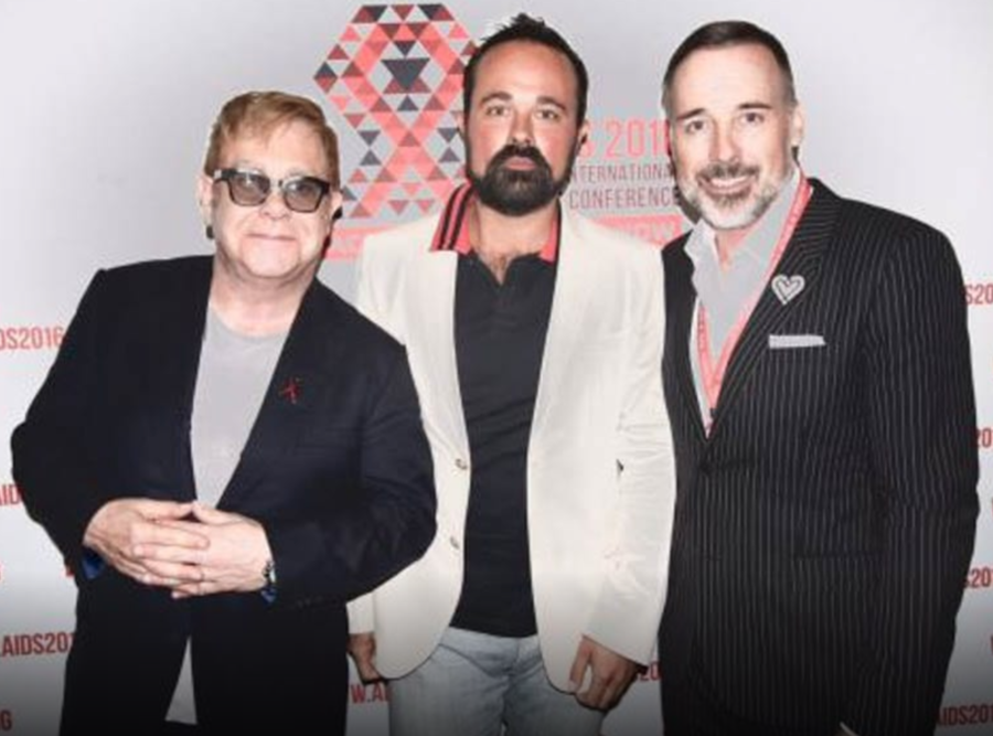 With Sir Elton John and titleless David Furnish