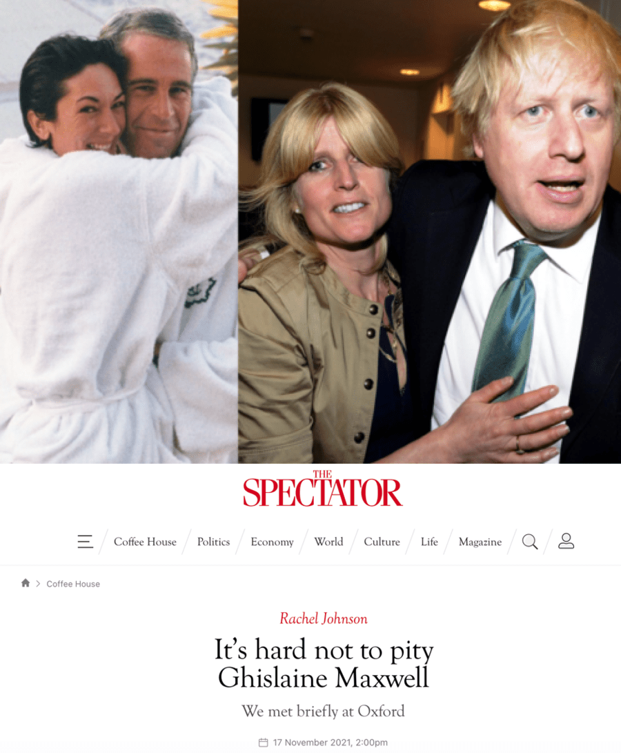 Boris Johnson Rachel Johnson batsqueak of pity