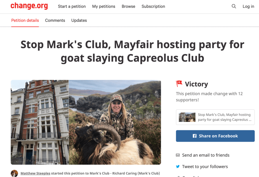 Mark's Club Capreolus Club petition
