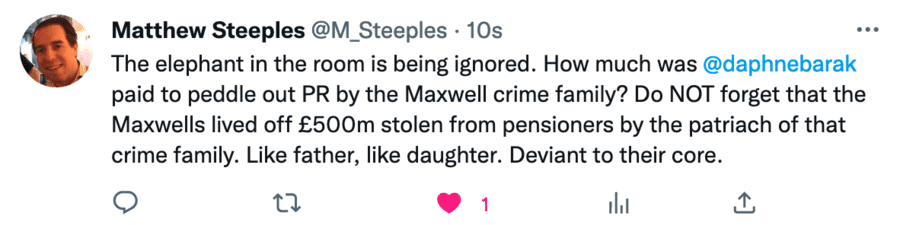 Matthew Steeples tweet