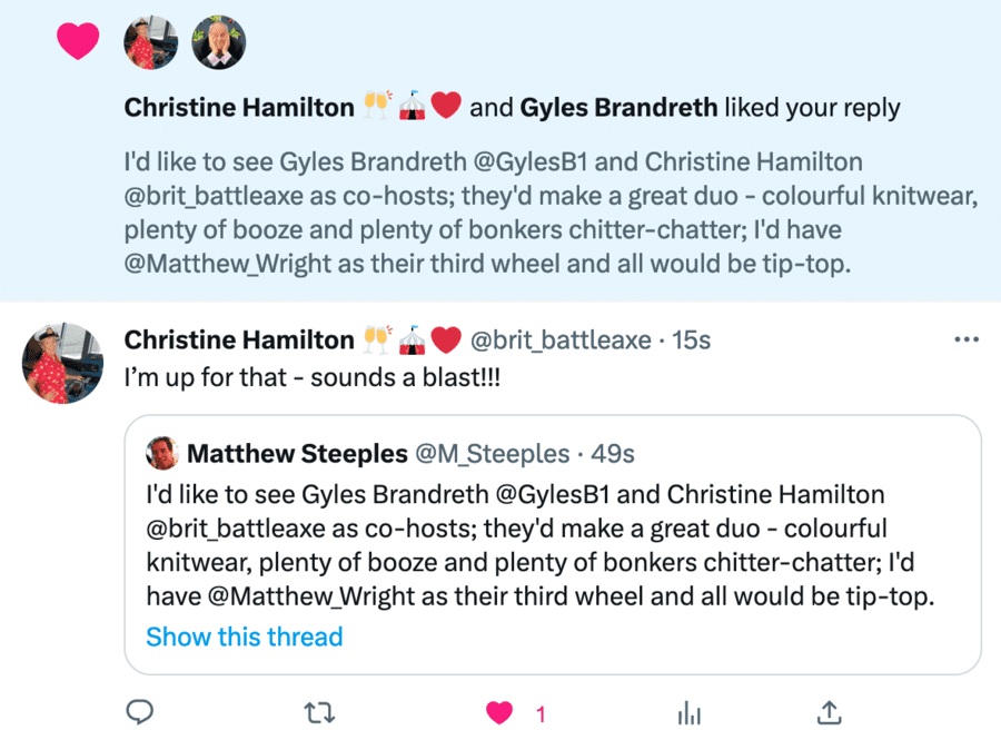 Christine Hamilton Gyles Brandreth