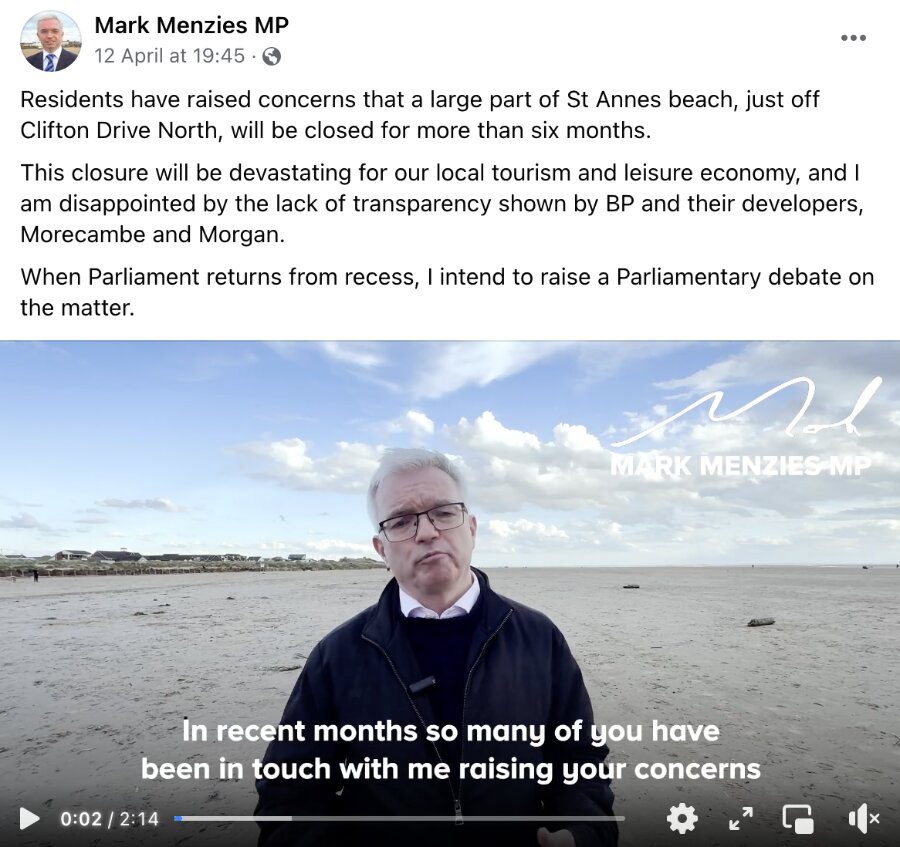 Mark Menzies concerns