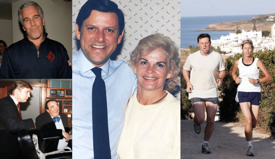 The other key ‘players’ in the sordid stories of Maxwell, Menendez and McCann (left to right) – the late Jeffrey Epstein, the late Robert Maxwell and Donald Trump; the late Jose and Kitty Menendez and Gerry and Kate McCann. What will become of those living and the ‘legacies’ of those deceased in 2025? Steeples argues: “It is now time for the truth about of all of these individuals and their roles in these stories to be finally shared.”