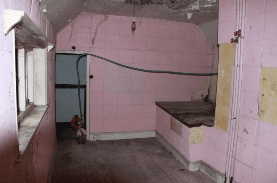 Pink tiled room